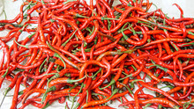 Freshly Harvested Red Chilies From The Garden