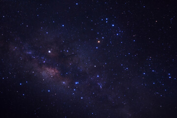 Wall Mural - milky way galaxy and space dust in the universe, Long exposure photograph, with grain.