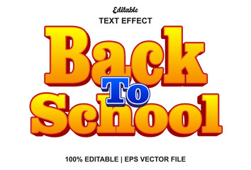 Wall Mural - back to school text effect with orange editable.
