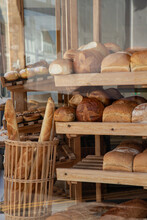 Loves Of Bread Displayed In Bakery Shop