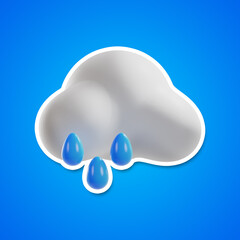 weather icon 3d rendering sticker on isolated background