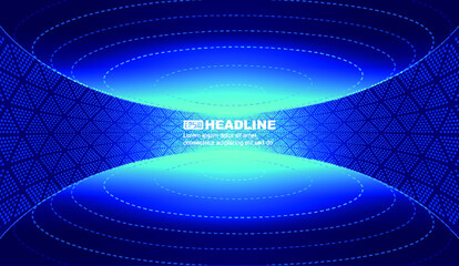 Wall Mural - blue exhibition hall technology scene futuristic space background