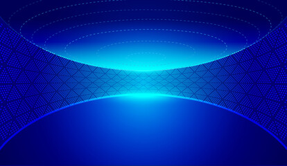 Wall Mural - blue exhibition hall technology scene futuristic space background