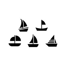 Boat Icon Set Vector Symbol Design Illustration