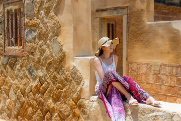 Canvas Print - Woman visit Shamei old street in Kinmen