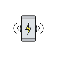 Wall Mural - wireless signal comes from smartphone. wireless charger. high quality coloured vector illustration..