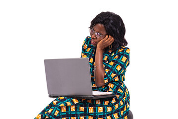 Wall Mural - business woman with laptop.