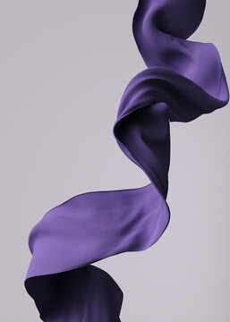 Wall Mural - Flying fabric, dynamic cloth, abstract scarf movement 3d rendering