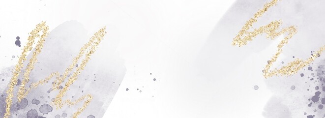 Wall Mural - Watercolor horizontal universal background with glitter and copy space for text