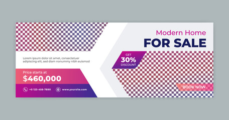 Wall Mural - Facebook cover social media web banner real estate home design template