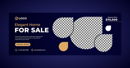 Wall Mural - Facebook cover social media web banner real estate home design template