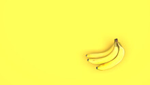Yellow Bunch Of Bananas In Front Of Background - 3D Illustration
