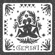 Gemini zodiac sign. Horoscope. Illustration for souvenirs and social networks