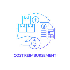 Wall Mural - cost reimbursement blue gradient concept icon. type of contract abstract idea thin line illustration