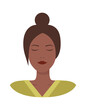 Woman with closed eyes icon. Vector illustration