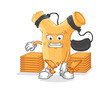 slingshot karate mascot. cartoon vector