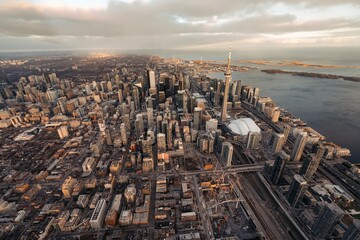 Wall Mural - The financial district of Toronto Canada at sunset