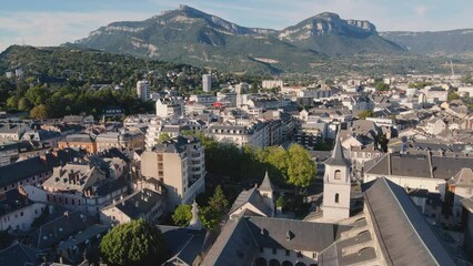 Wall Mural - Chambery, France, city architecture aerial view