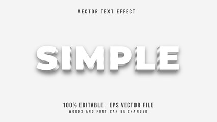 Simple 3d editable text effect font style