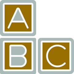 Wall Mural - ABC Blocks Icon Style