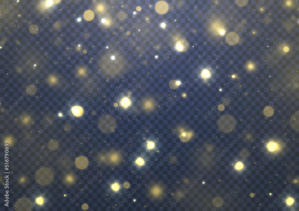 Golden blurred bokeh light on dark blue background Stock Vector | Adobe ...
