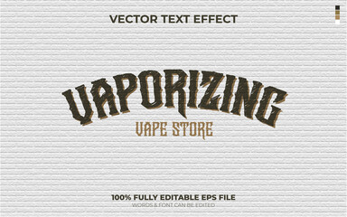 Editable Vector Text Effect Vape Club Retro Style Black and White