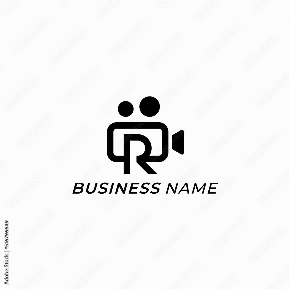 design logo combine letter R and video camera Stock Vector | Adobe Stock