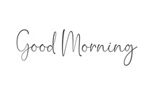 Good Morning Lettering Text. Vector Line Calligraphy.