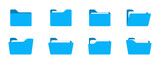 Fototapeta  - Folders icon. Folders with documents. Open folder and close folder. Document directory sign. Data office folder file. Set of flat icons folder for your web site design, app, UI. Vector illustration