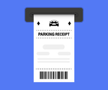 Parking Ticket. Parking Receipt Template Paper Receipt From Ticket Machine Slot. Parking Zone. Cars Parking Tickets. Payment Station. Price For Car Stay. Entrance And Exit Ticket From Vehicle Stand
