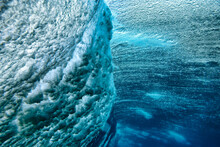 Blue Ocean Wave, Underwater View