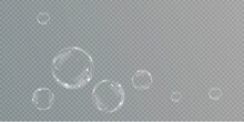 Bubble PNG. Set Of Realistic Soap Bubbles. Bubbles Are Located On A Transparent Background. Vector Flying Soap Bubbles. Water Glass Bubble Realistic Png	
