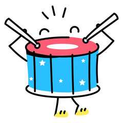 Sticker - Musical instrument, trendy snare drum sticker 