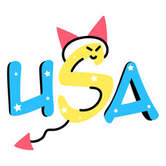 Sticker - A well-designed sticker of USA 