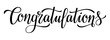 Hand drawn Congratulations black lettering. Vector illustration