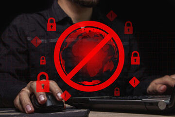 Wall Mural - closing access to information on the internet. access limitation. blocking a resource on the interne