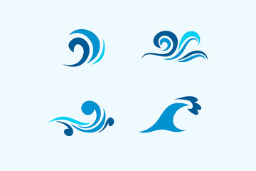  Wave water sea design logo. Simple element. Vector illustration