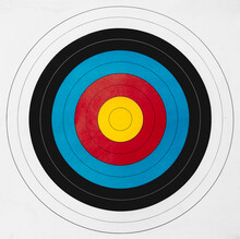Multi Color Paper Shooting Target With Yellow Bullseye