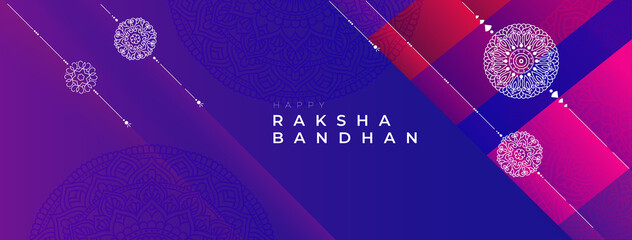 Happy Raksha Bandhan Banner Design Template with Rakhi Illustration