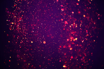 Wall Mural - Abstract bokeh background of purple festive shiny glitter lights