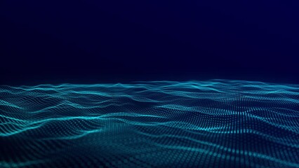 Wall Mural - big data visualization. data technology illustration. abstract digital particle wave. futuristic dot