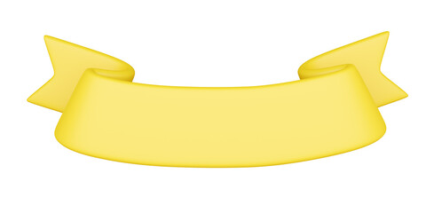 Wall Mural - ribbon banner 3d render - yellow cartoon badge with empty space for title.