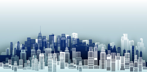 Wall Mural - Architecture building concept design for modern city illustration.