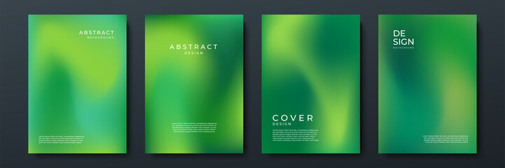 Wall Mural - blurred green backgrounds set with abstract gradient texture background with dynamic blurred effect.