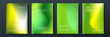 © SyahCreation - Blurred green backgrounds set with abstract gradient texture background with dynamic blurred effect. Templates for brochures, posters, banners, flyers and cards. Vector illustration.