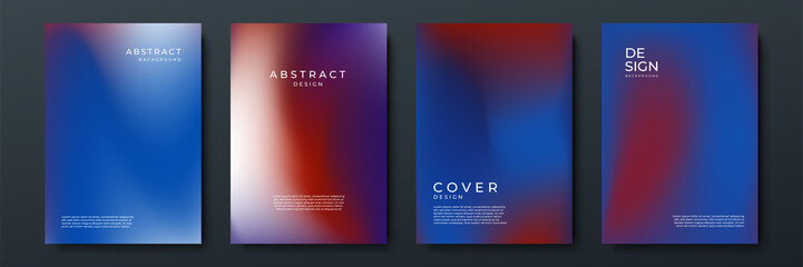 Wall Mural - blurred blue red backgrounds set with abstract gradient texture background with dynamic blurred effe