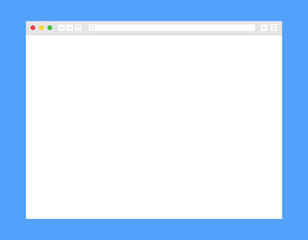 Wall Mural - web browser layout on blue background. design a simple blank web page. vector illustration..
