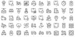 © PixSet - Set of thin line delivery Icons. Vector illustration
