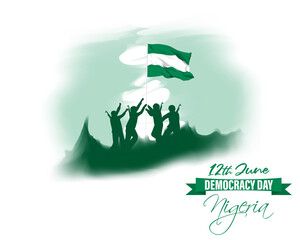 Wall Mural - vector illustration for happy Nigeria independence day