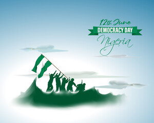 Wall Mural - vector illustration for happy Nigeria independence day